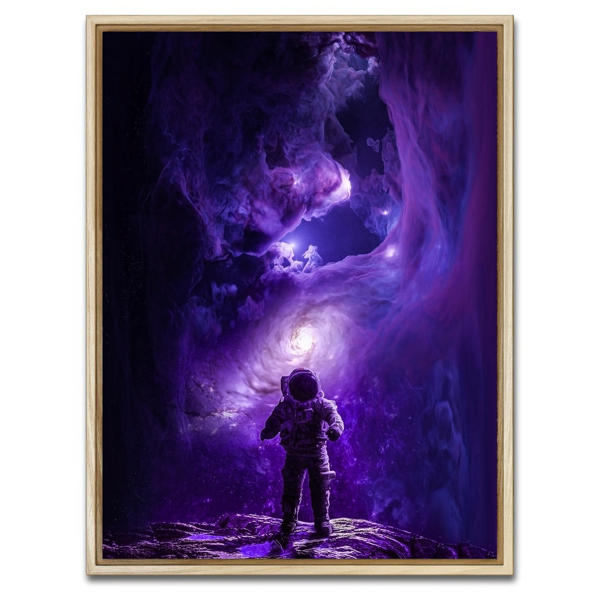AUTO-MOCKUP WHITE | Astronaut Lost in Space | 1 Piece | Natural Framed Canvas | group=3x4