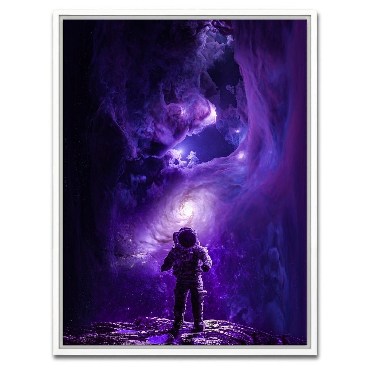 AUTO-MOCKUP WHITE | Astronaut Lost in Space | 1 Piece | White Framed Canvas | group=3x4