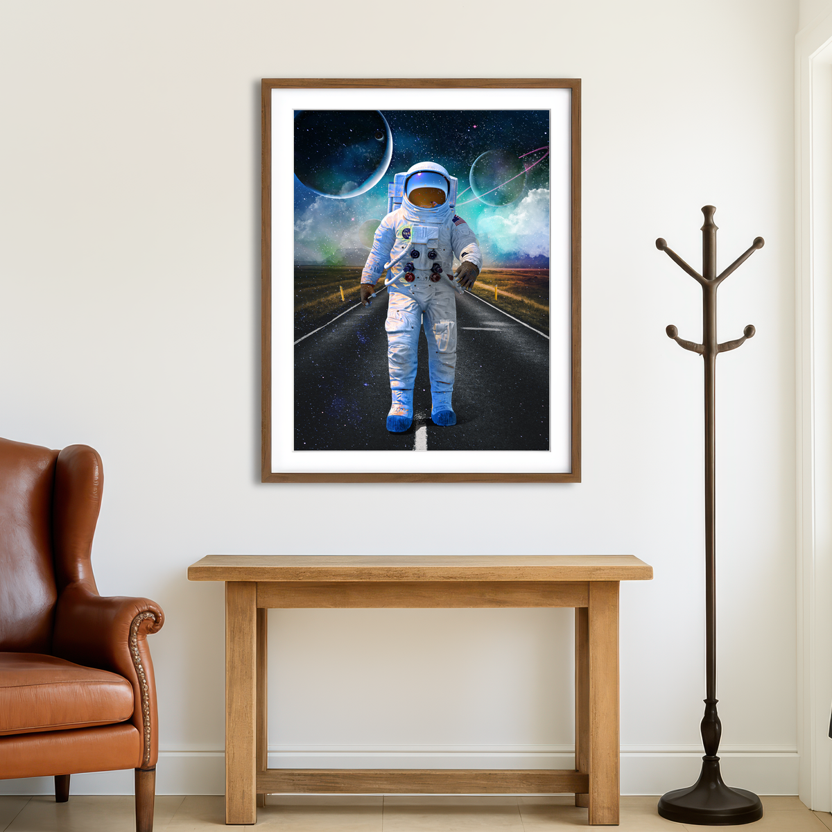 AUTO-MOCKUP ROOM | Astronaut Road Wall Art