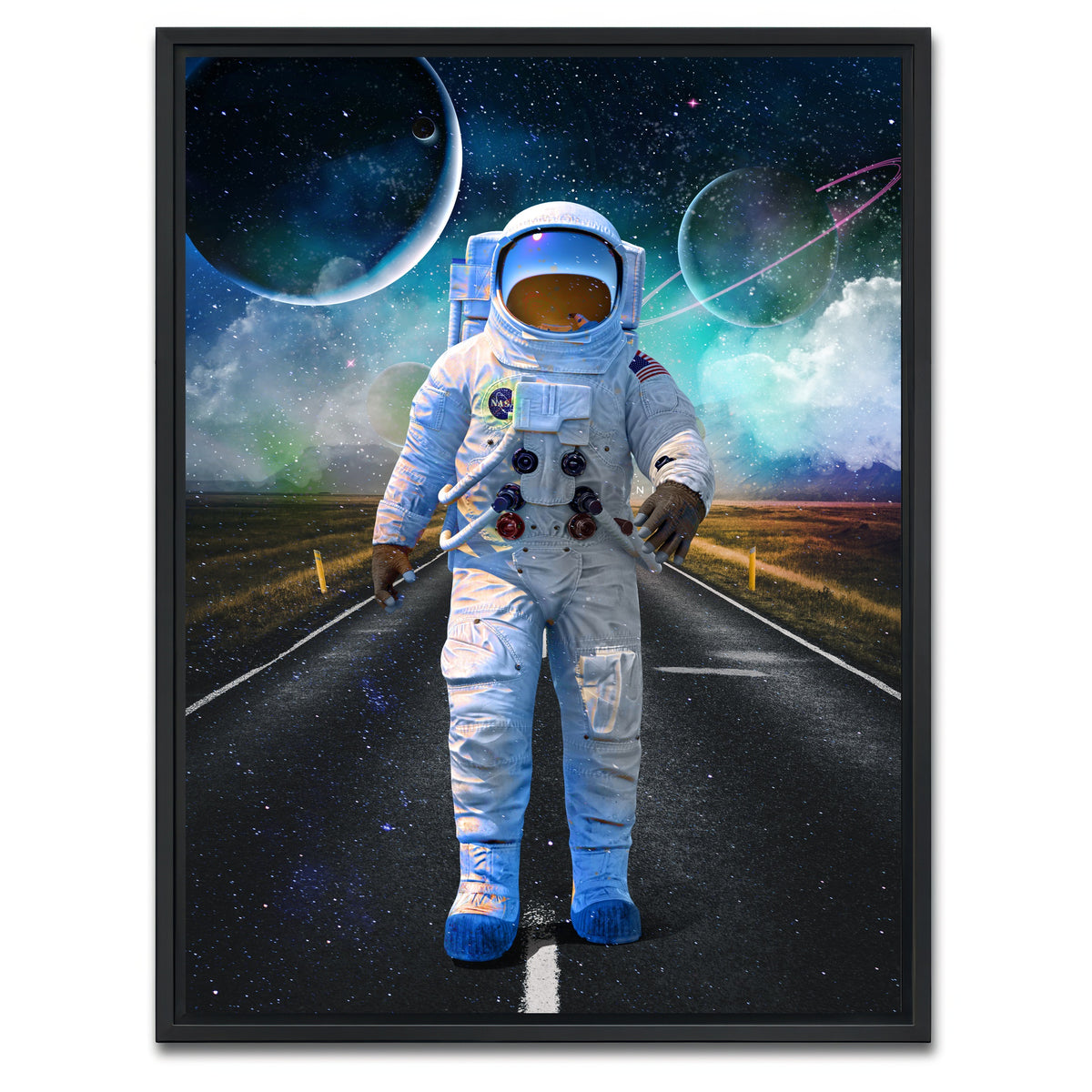 AUTO-MOCKUP WHITE | Astronaut Road | 1 Piece | Black Framed Canvas | group=3x4