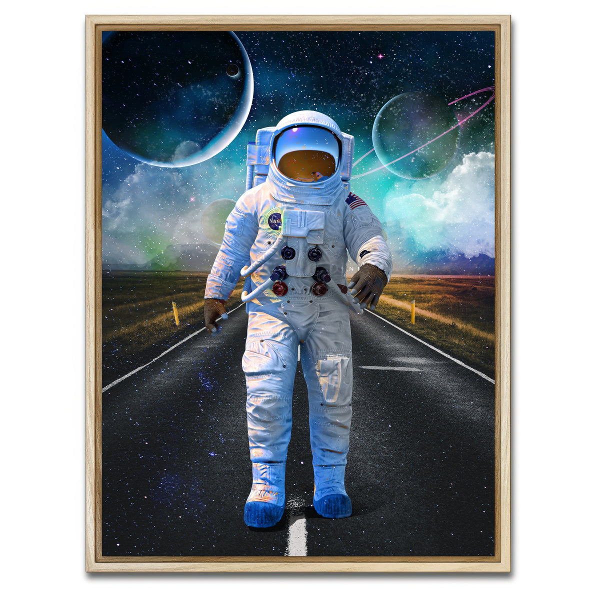 AUTO-MOCKUP WHITE | Astronaut Road | 1 Piece | Natural Framed Canvas | group=3x4