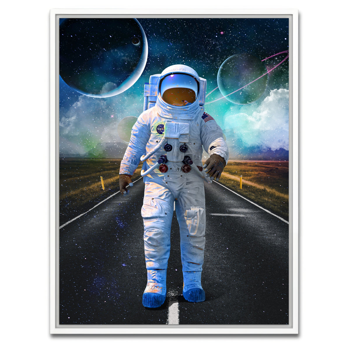 AUTO-MOCKUP WHITE | Astronaut Road | 1 Piece | White Framed Canvas | group=3x4