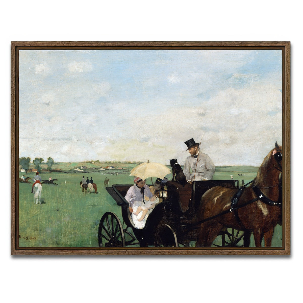AUTO-MOCKUP WHITE | At the Races in the Countryside | 1 Piece | Walnut Framed Canvas | group=4x3