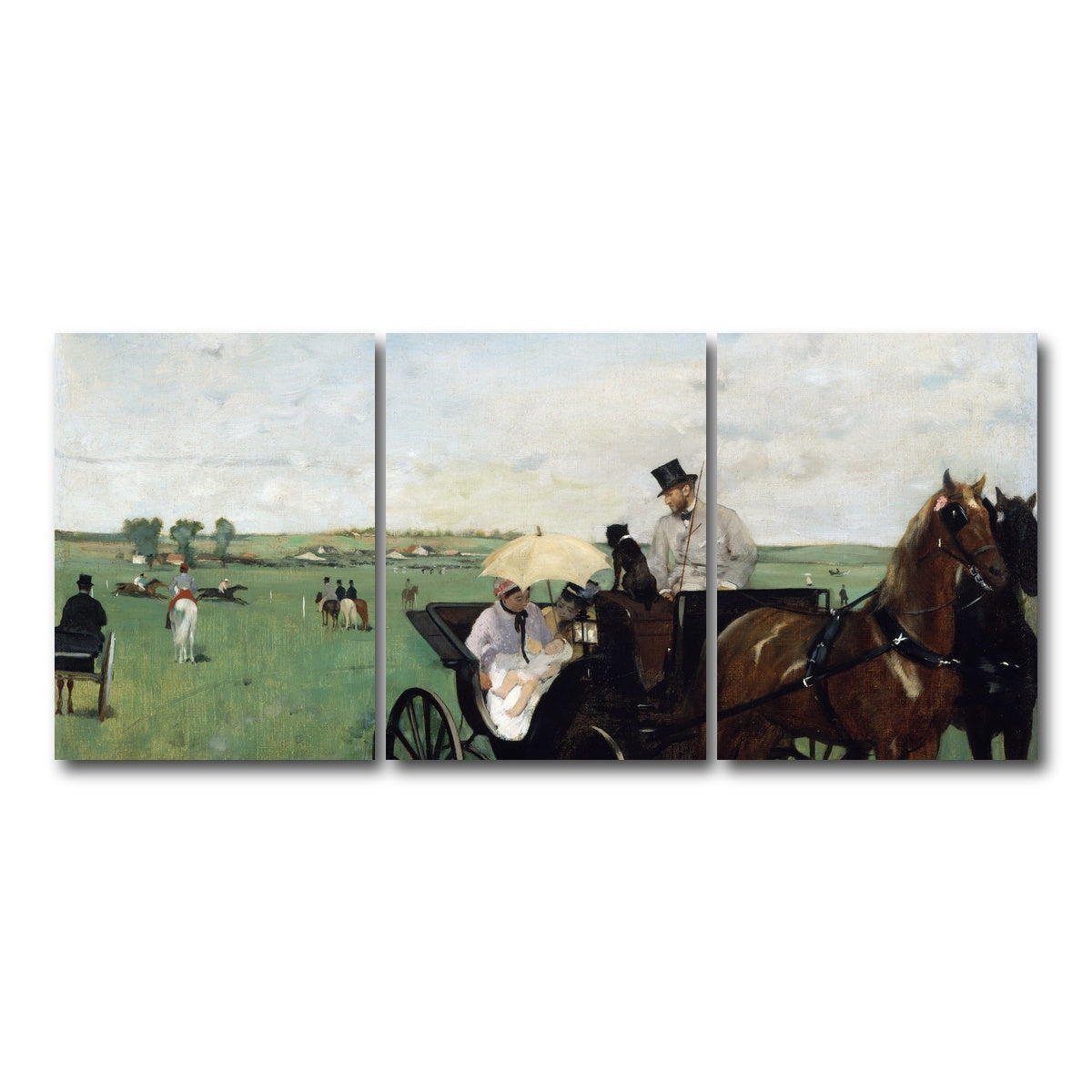 AUTO-MOCKUP WHITE | At the Races in the Countryside | 3 Piece | Gallery Wrap Canvas | group=18x24