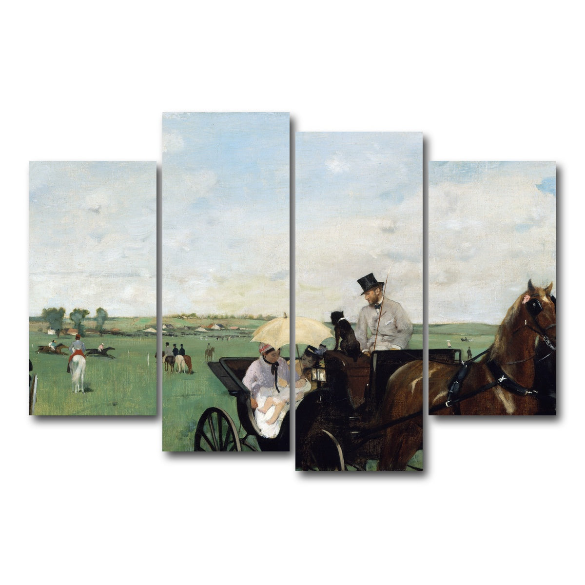 AUTO-MOCKUP WHITE | At the Races in the Countryside | 4 Piece | Gallery Wrap Canvas | group=4_short
