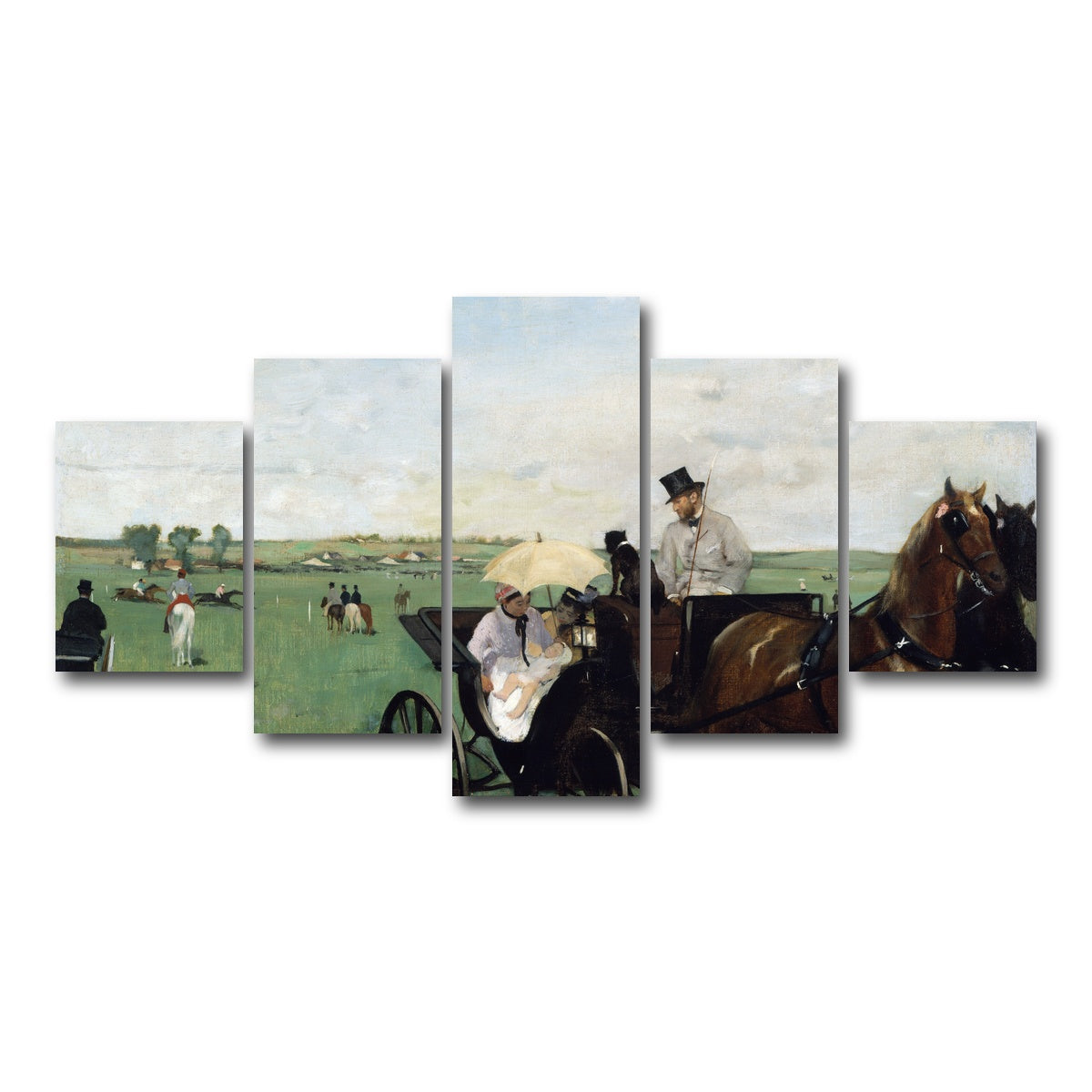 AUTO-MOCKUP WHITE | At the Races in the Countryside | 5 Piece | Gallery Wrap Canvas | group=5_short