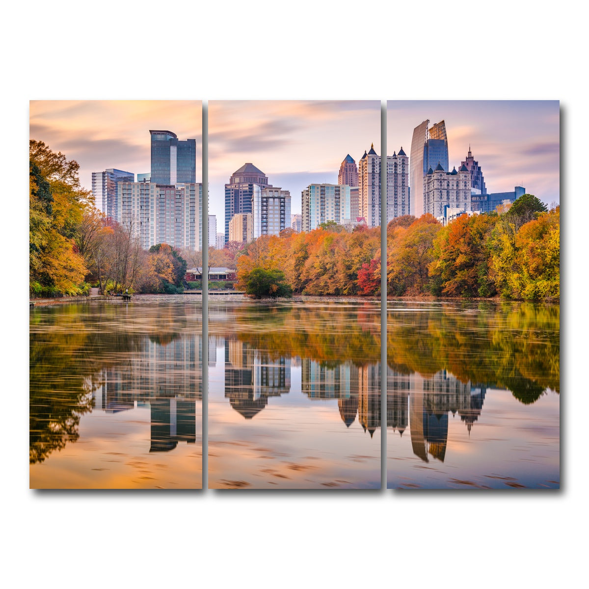 AUTO-MOCKUP WHITE | Atlanta From The Park | 3 Piece | Gallery Wrap Canvas | group=8x18