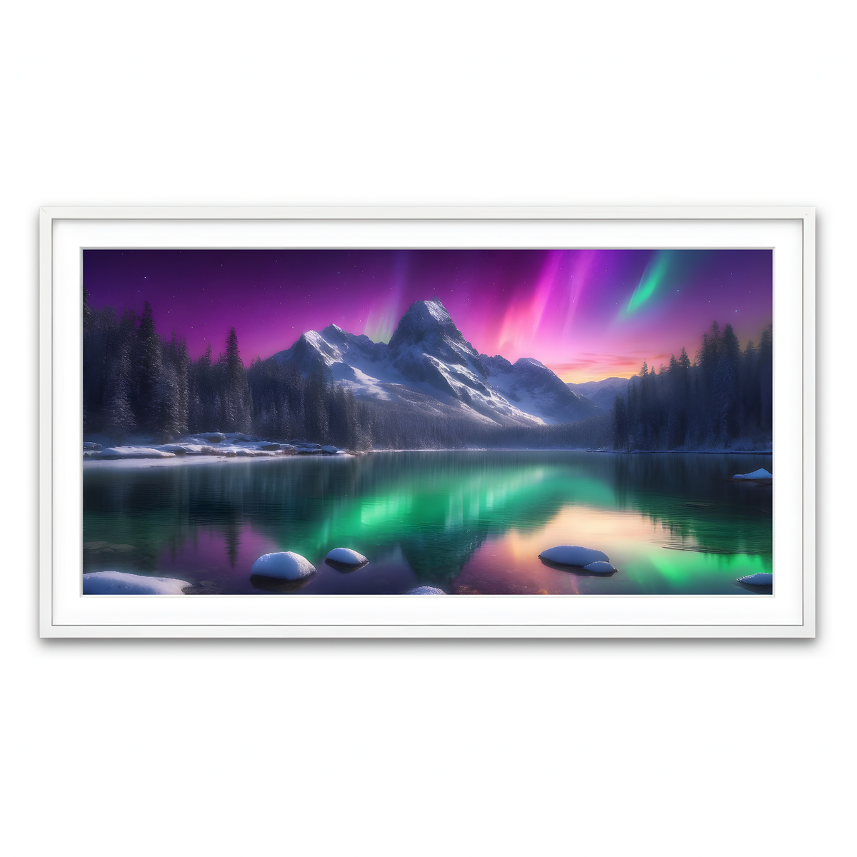 Framed Print 2x1 White