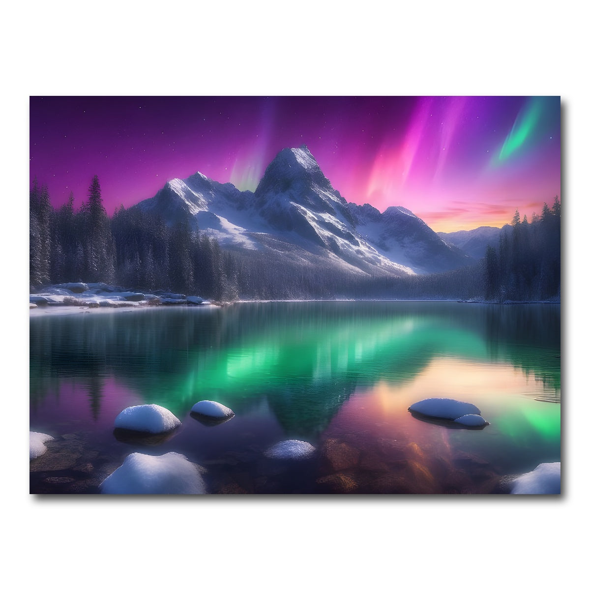 AUTO-MOCKUP WHITE | Aurora Mountain | 1 Piece | Gallery Wrap Canvas | group=4x3