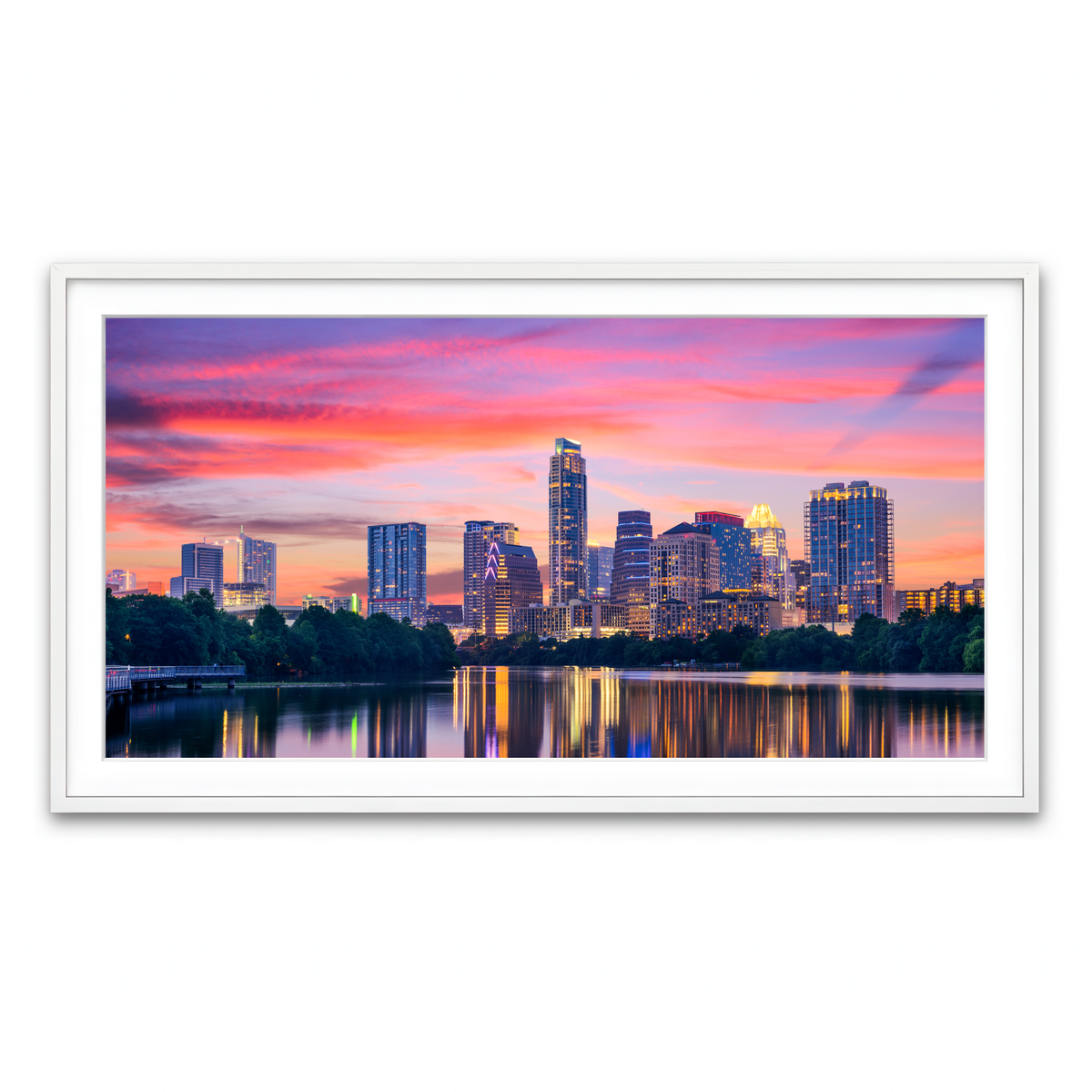 Framed Print 2x1 White