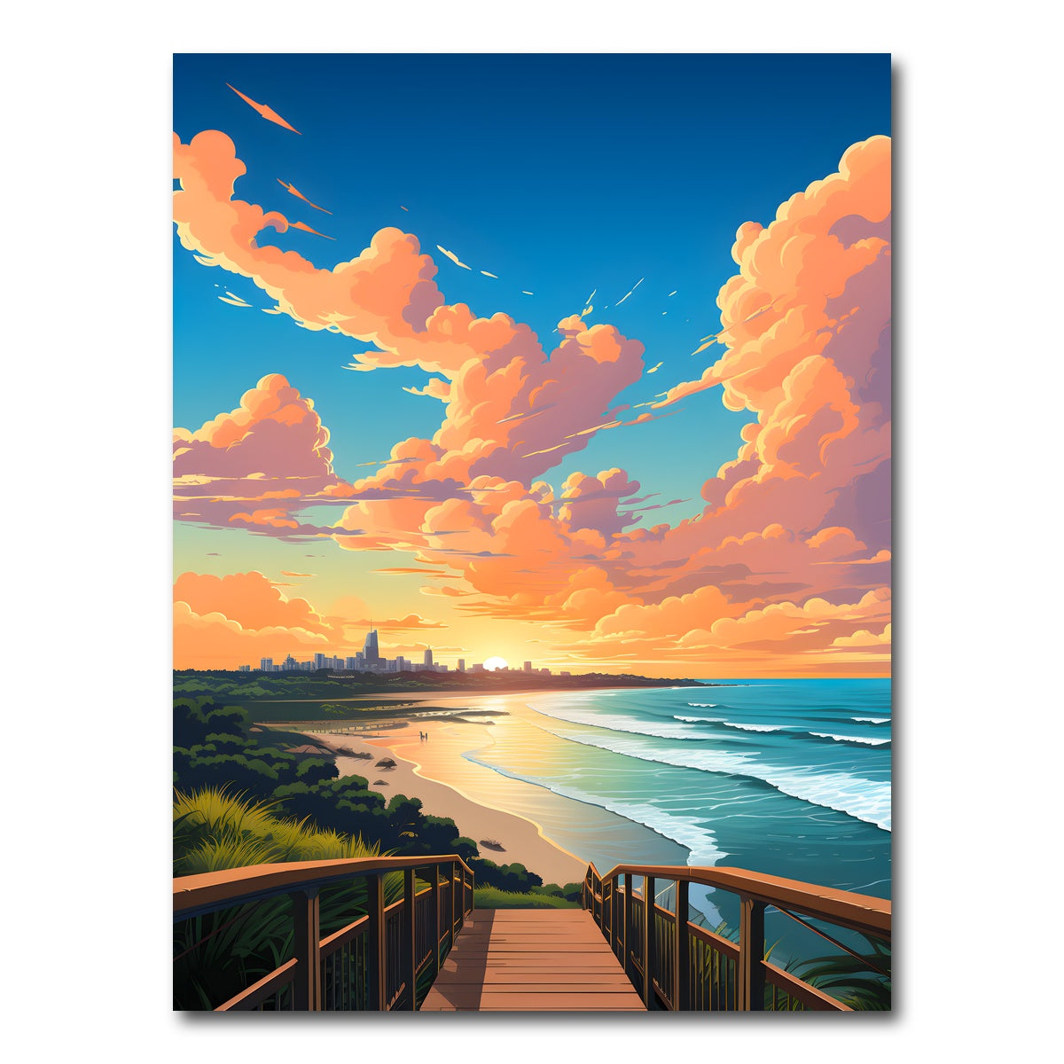 AUTO-MOCKUP WHITE | Australia - Gold Coast beach | 1 Piece | Gallery Wrap Canvas | group=3x4