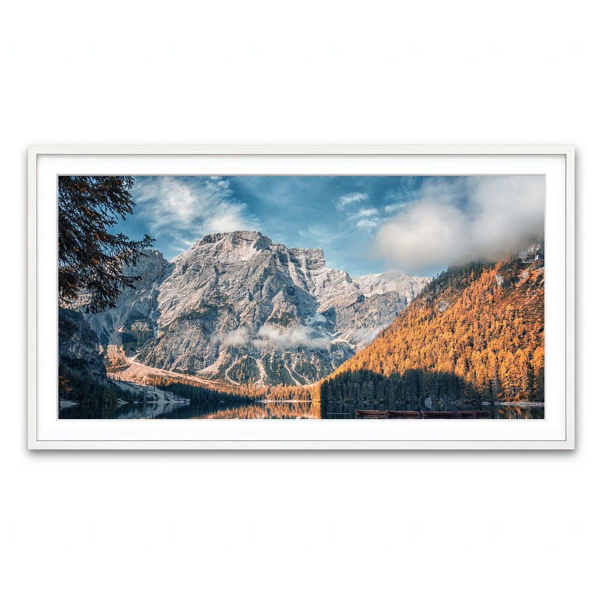 Framed Print 2x1 White