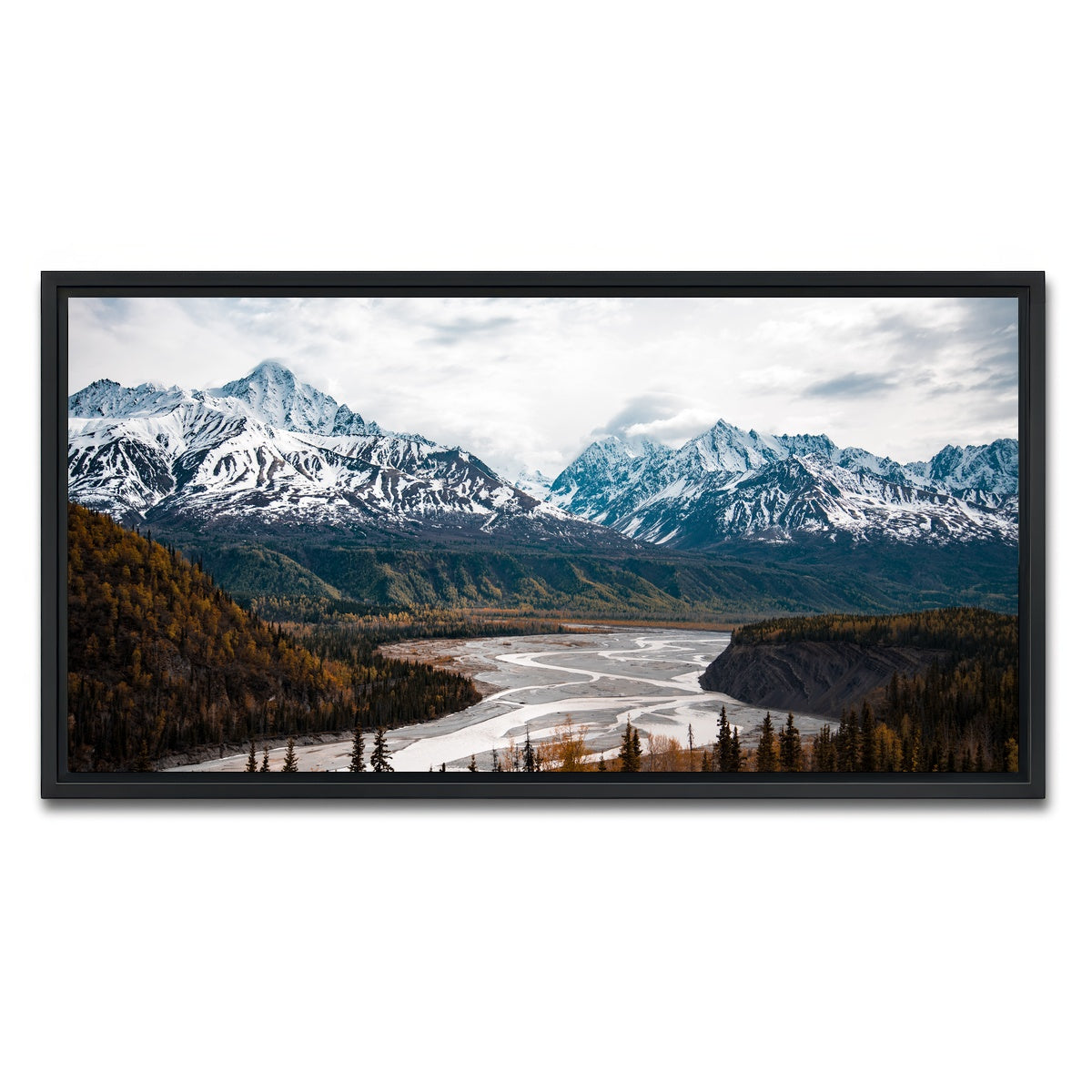 AUTO-MOCKUP WHITE | Autumn Landscape - Alaska | 1 Piece | Black Framed Canvas | group=2x1