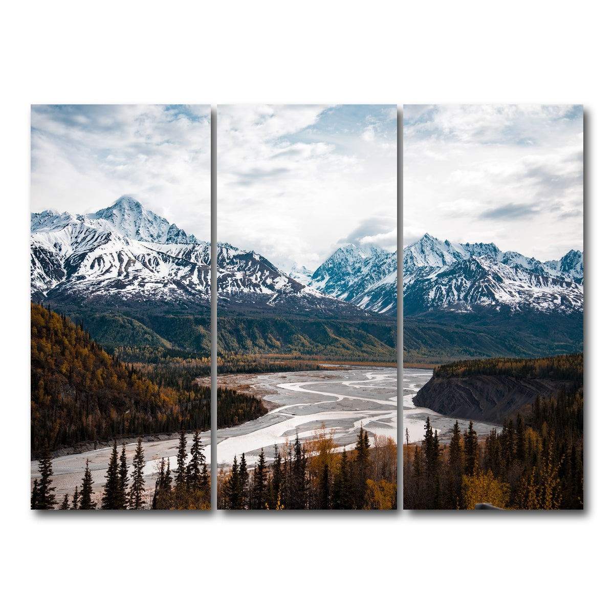 AUTO-MOCKUP WHITE | Autumn Landscape - Alaska | 3 Piece | Gallery Wrap Canvas | group=8x18