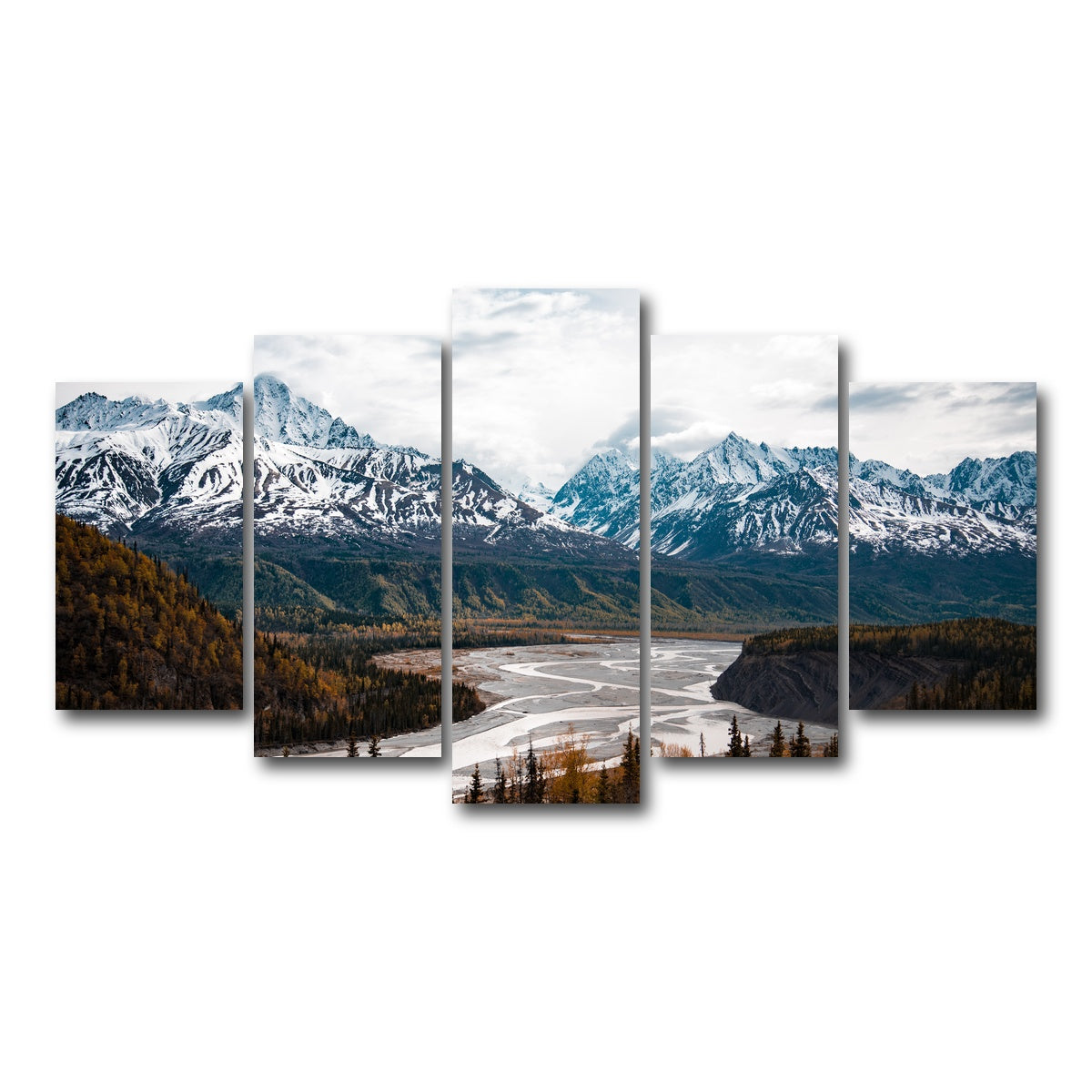 AUTO-MOCKUP WHITE | Autumn Landscape - Alaska | 5 Piece | Gallery Wrap Canvas | group=5_normal