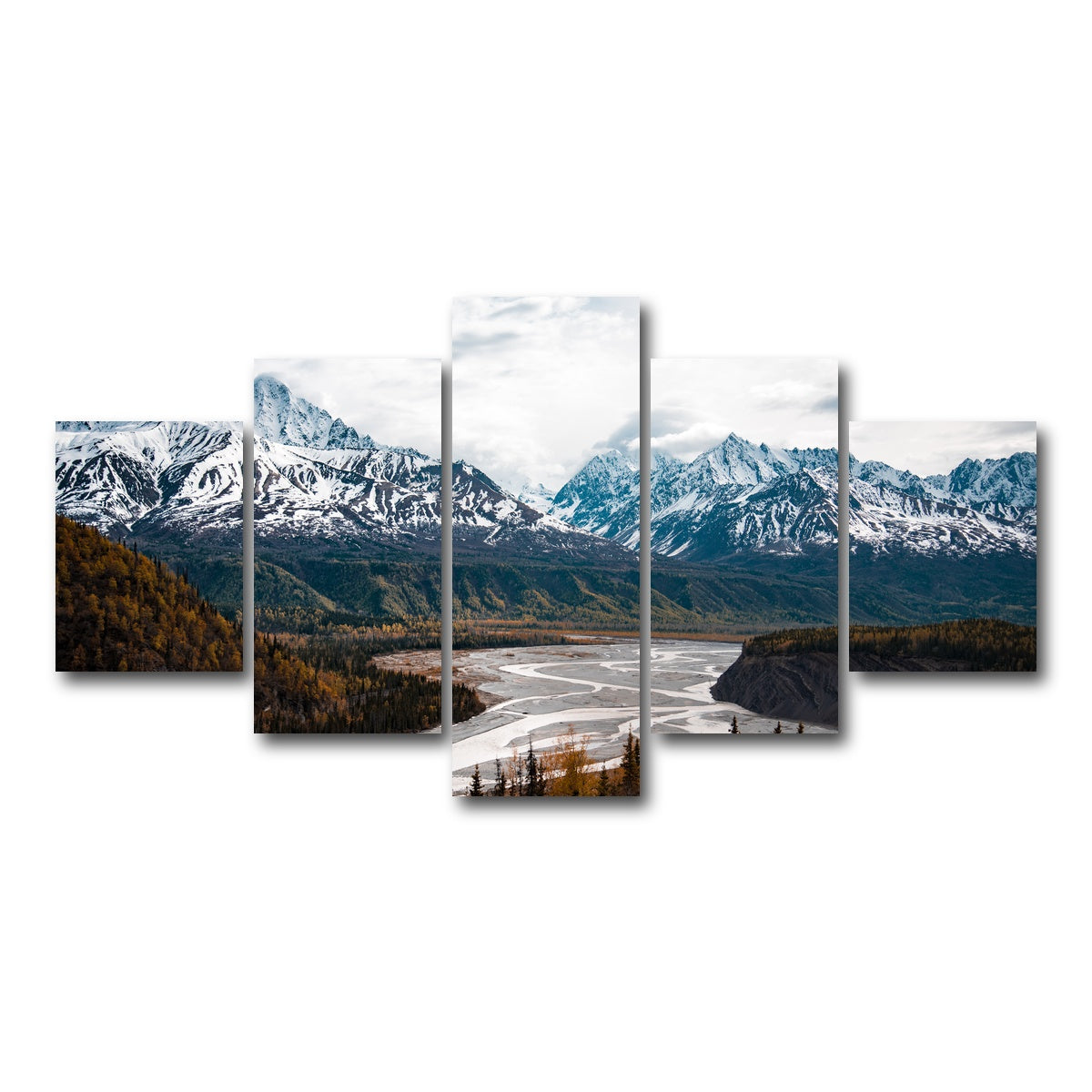 AUTO-MOCKUP WHITE | Autumn Landscape - Alaska | 5 Piece | Gallery Wrap Canvas | group=5_short