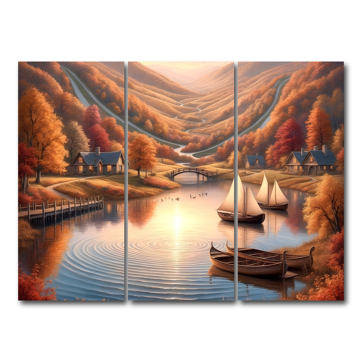 AUTO-MOCKUP WHITE | Autumn Voyage | 3 Piece | Gallery Wrap Canvas | group=8x18