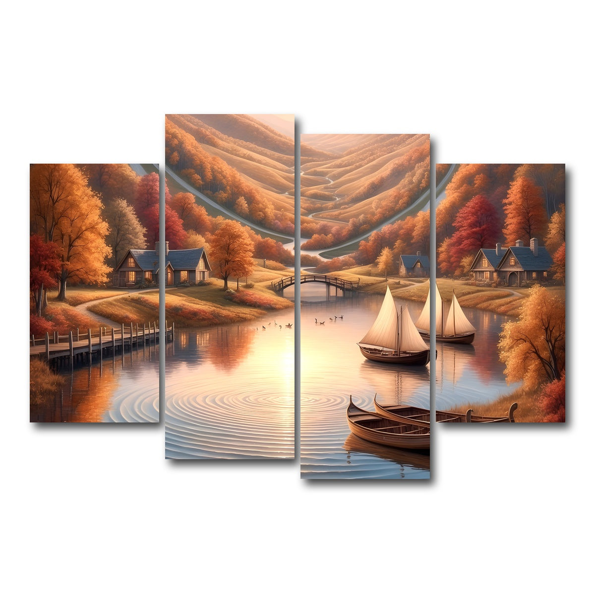 AUTO-MOCKUP WHITE | Autumn Voyage | 4 Piece | Gallery Wrap Canvas | group=4_short