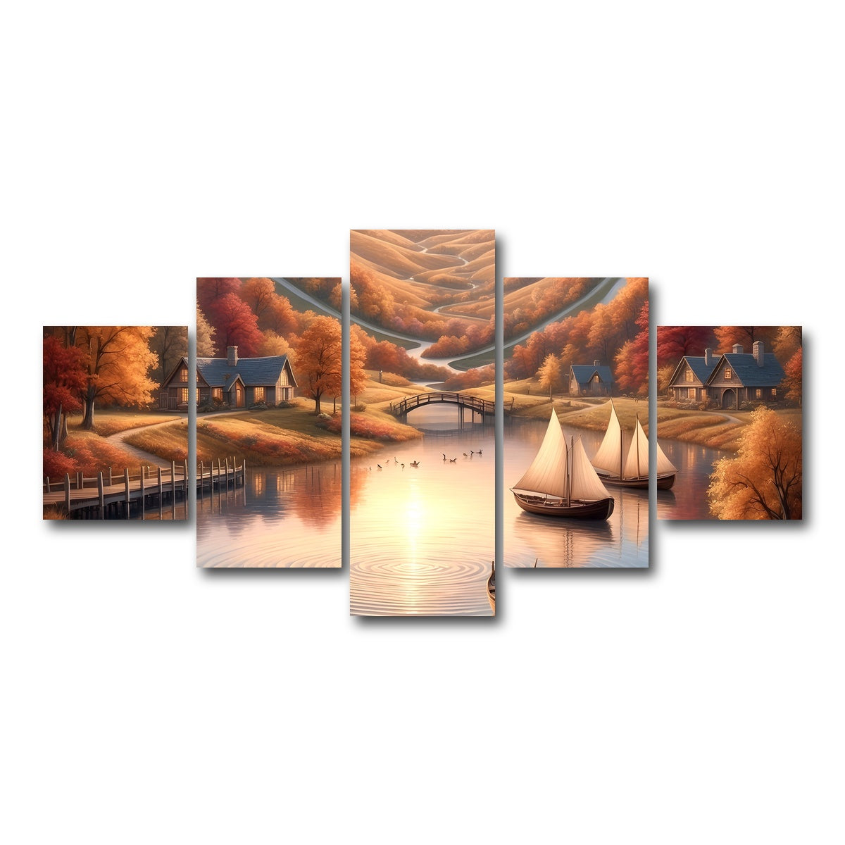 AUTO-MOCKUP WHITE | Autumn Voyage | 5 Piece | Gallery Wrap Canvas | group=5_short