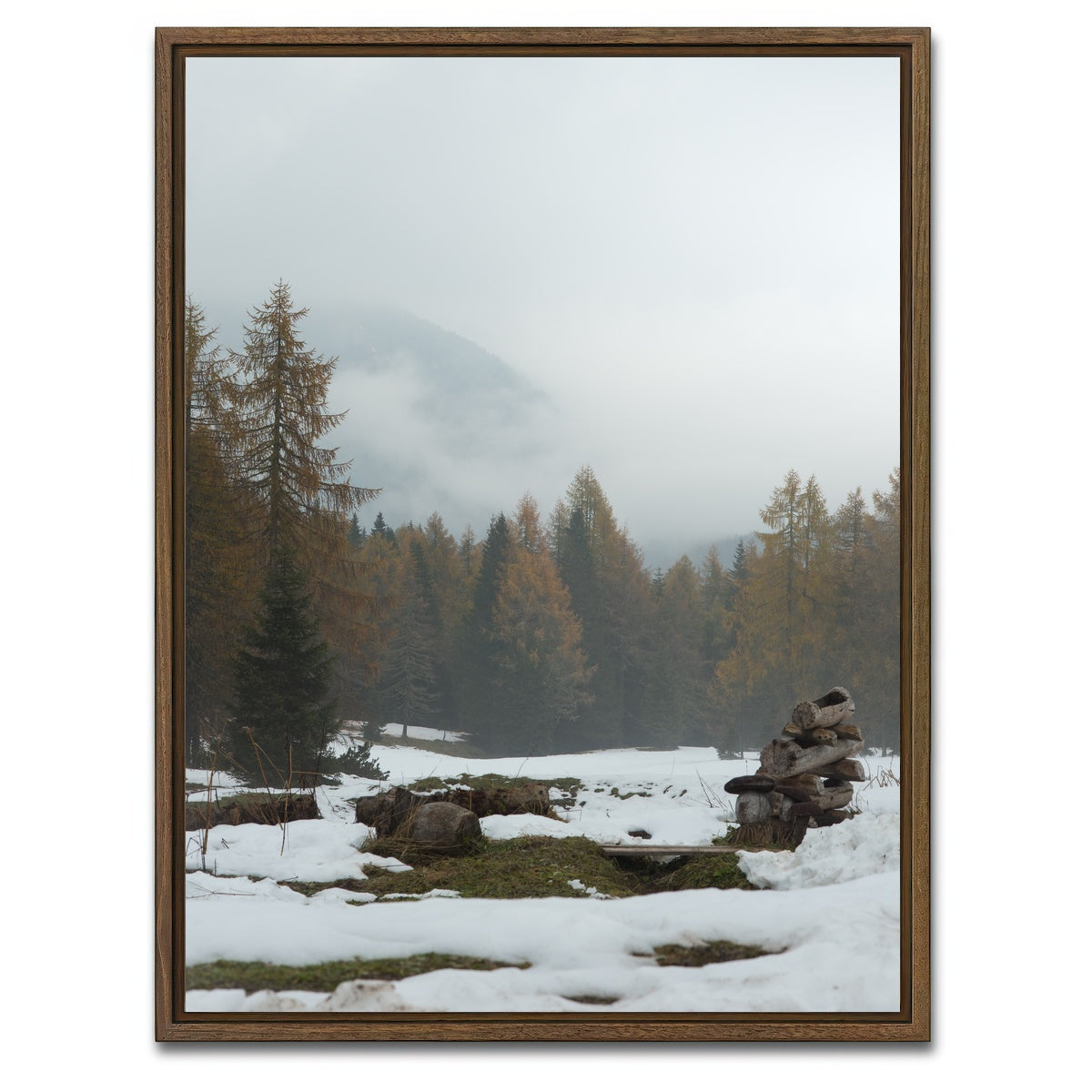 AUTO-MOCKUP WHITE | Autumn or Winter | 1 Piece | Walnut Framed Canvas | group=3x4