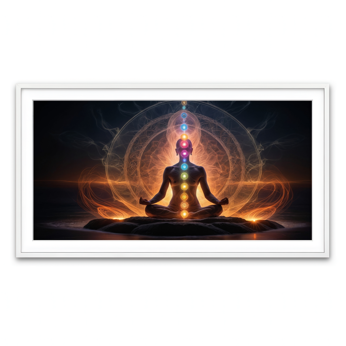 Framed Print 2x1 White