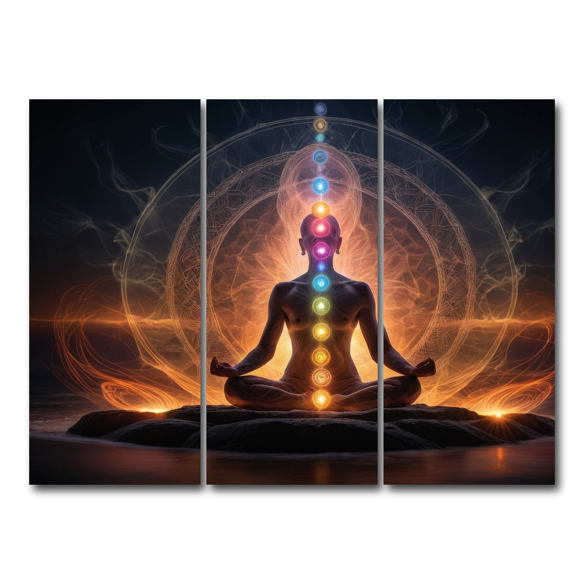 AUTO-MOCKUP WHITE | Awakening in meditation | 3 Piece | Gallery Wrap Canvas | group=8x18