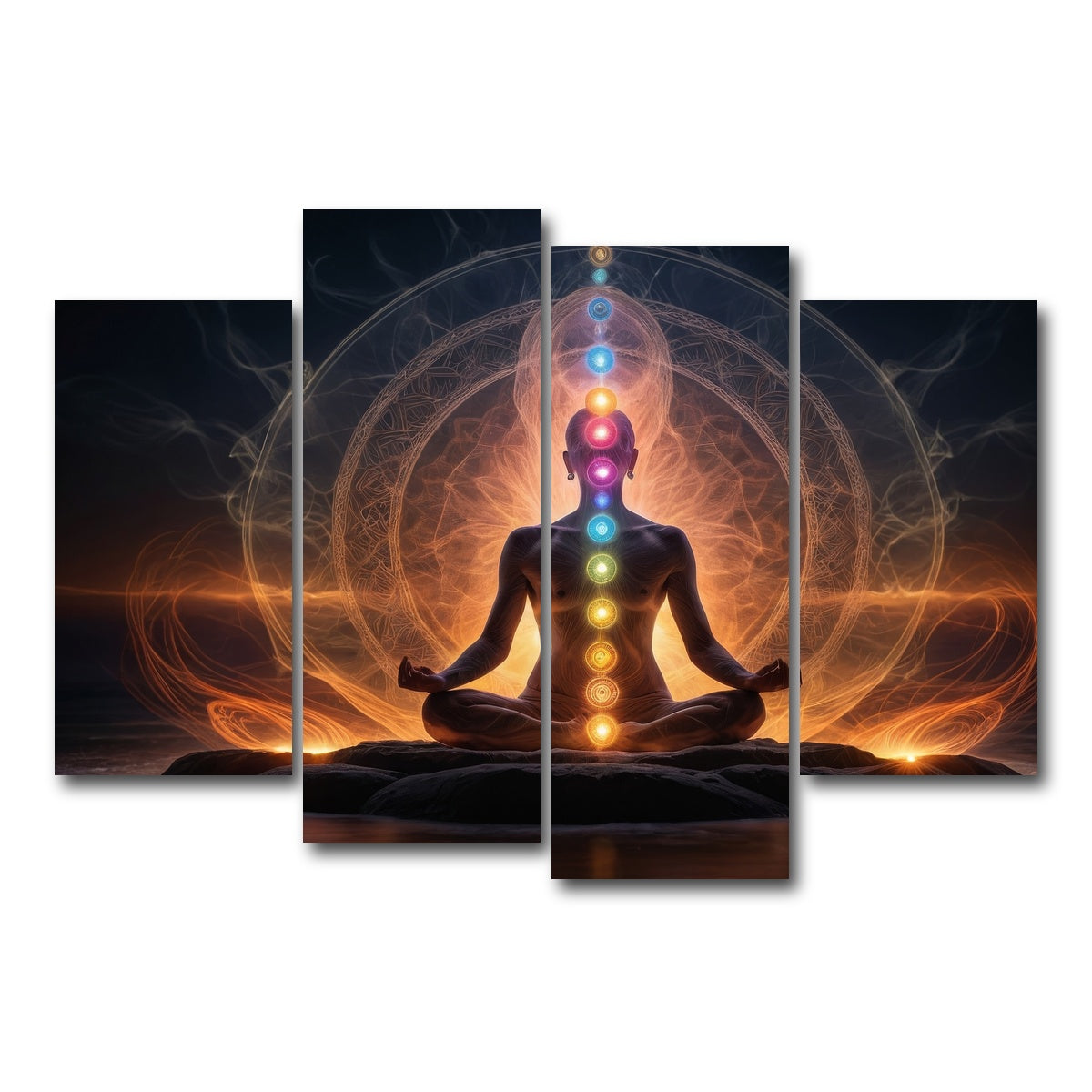 AUTO-MOCKUP WHITE | Awakening in meditation | 4 Piece | Gallery Wrap Canvas | group=4_short