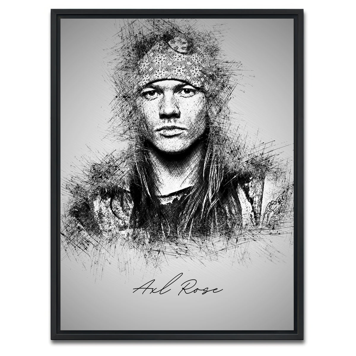 AUTO-MOCKUP WHITE | Axl Rose | 1 Piece | Black Framed Canvas | group=3x4