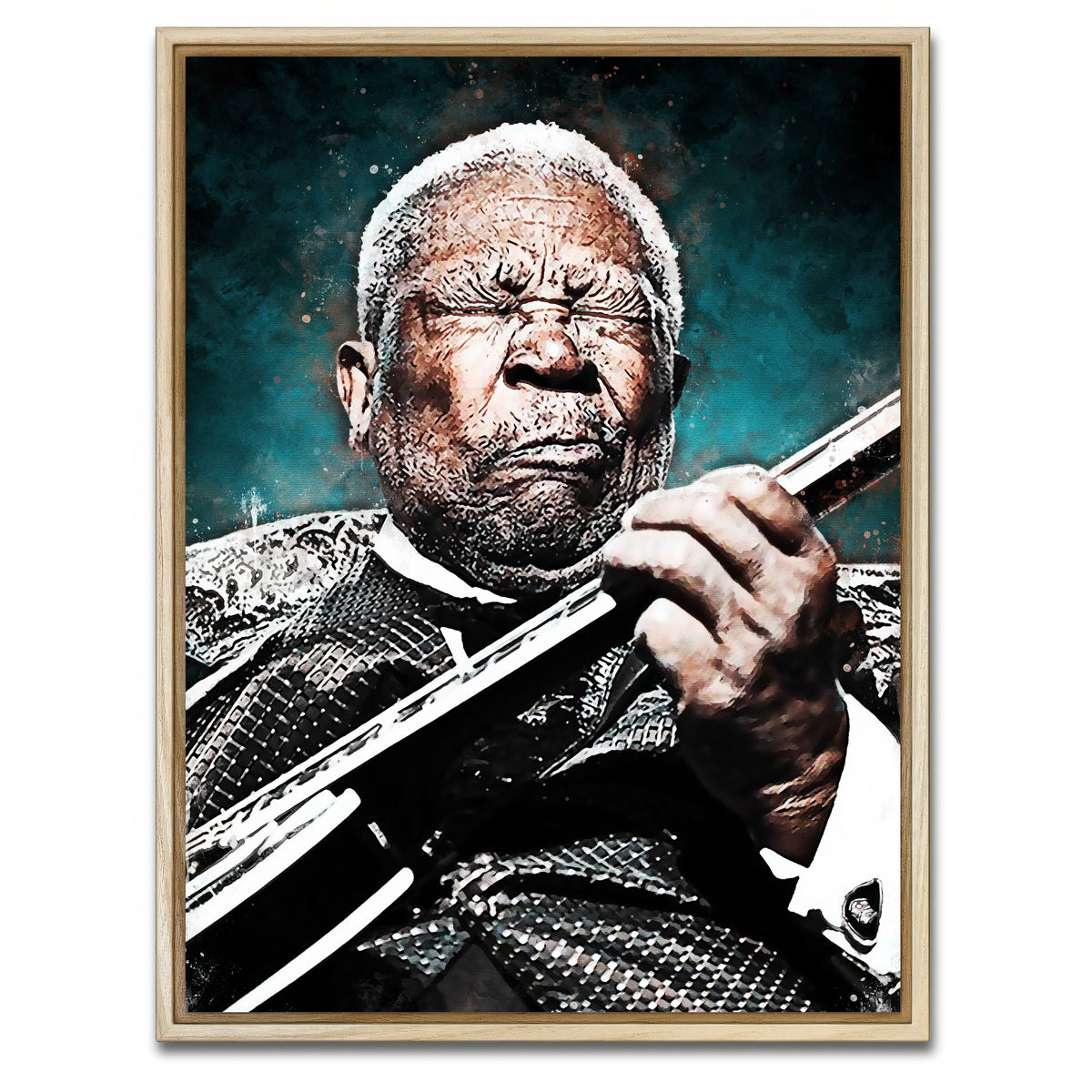 AUTO-MOCKUP WHITE | B.B. King | 1 Piece | Natural Framed Canvas | group=3x4