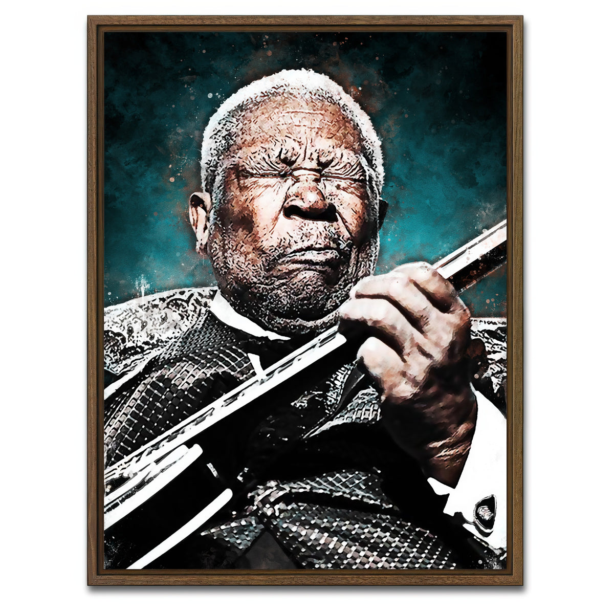 AUTO-MOCKUP WHITE | B.B. King | 1 Piece | Walnut Framed Canvas | group=3x4