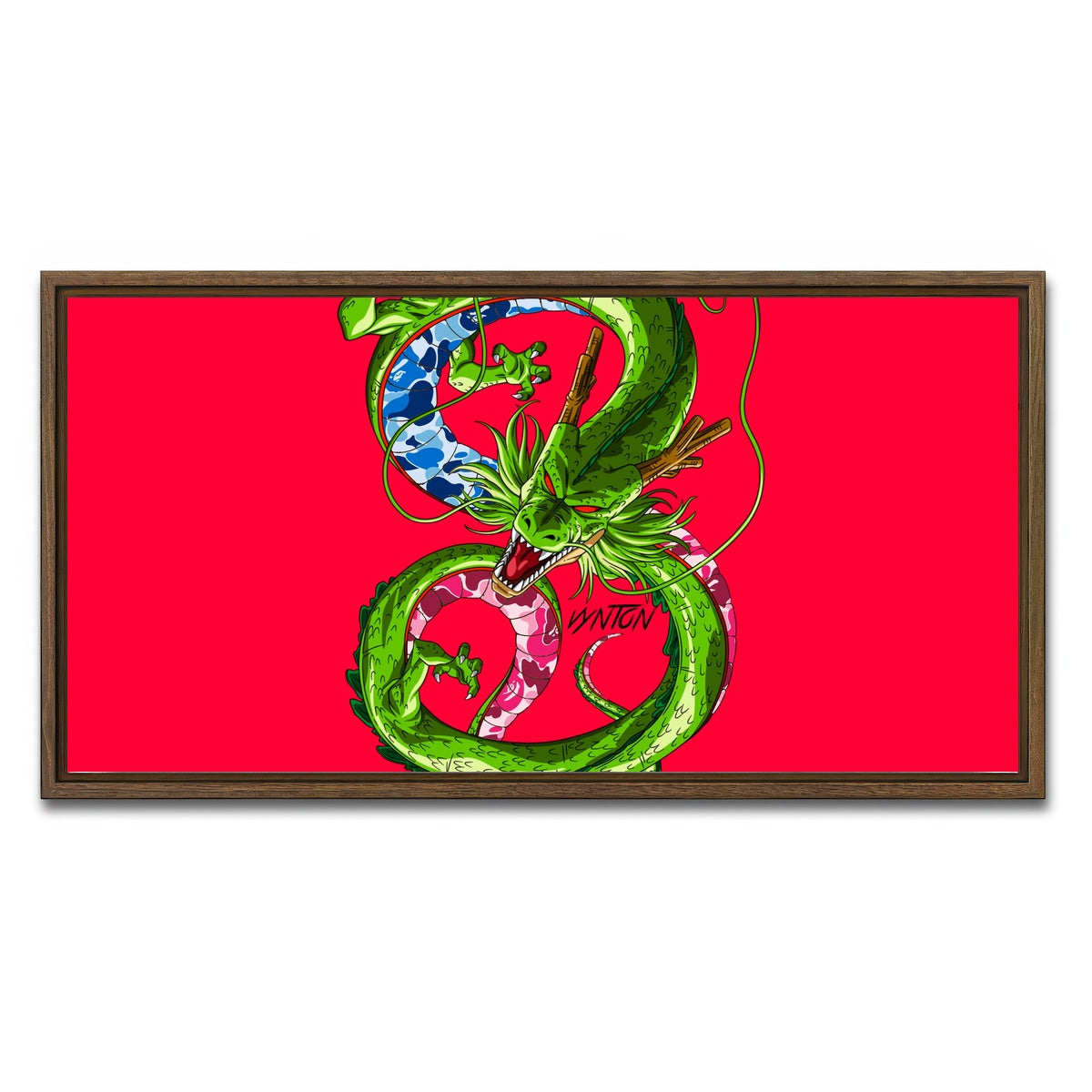 AUTO-MOCKUP WHITE | BAPE SHENRON | 1 Piece | Walnut Framed Canvas | group=2x1