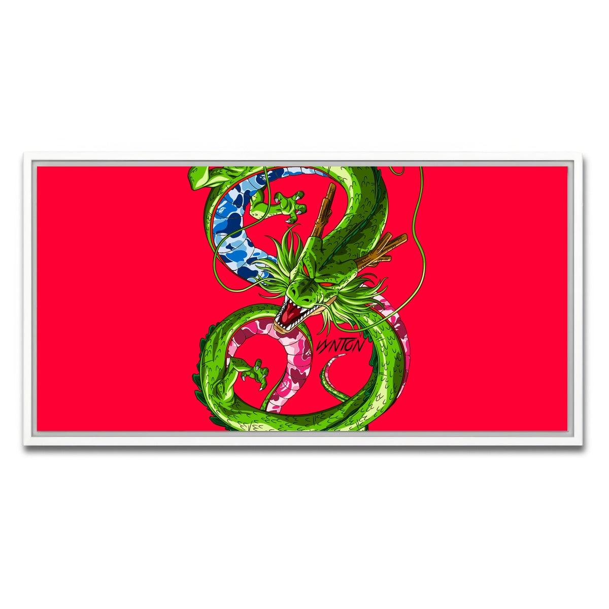 AUTO-MOCKUP WHITE | BAPE SHENRON | 1 Piece | White Framed Canvas | group=2x1