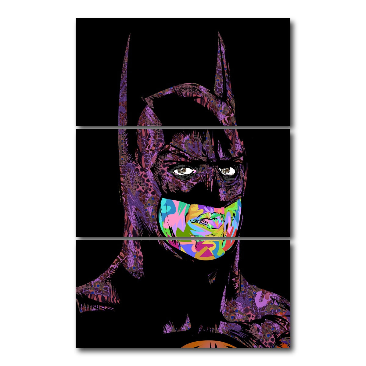 AUTO-MOCKUP WHITE | BATMAN Color | 3 Piece | Gallery Wrap Canvas | group=12x24_stacked