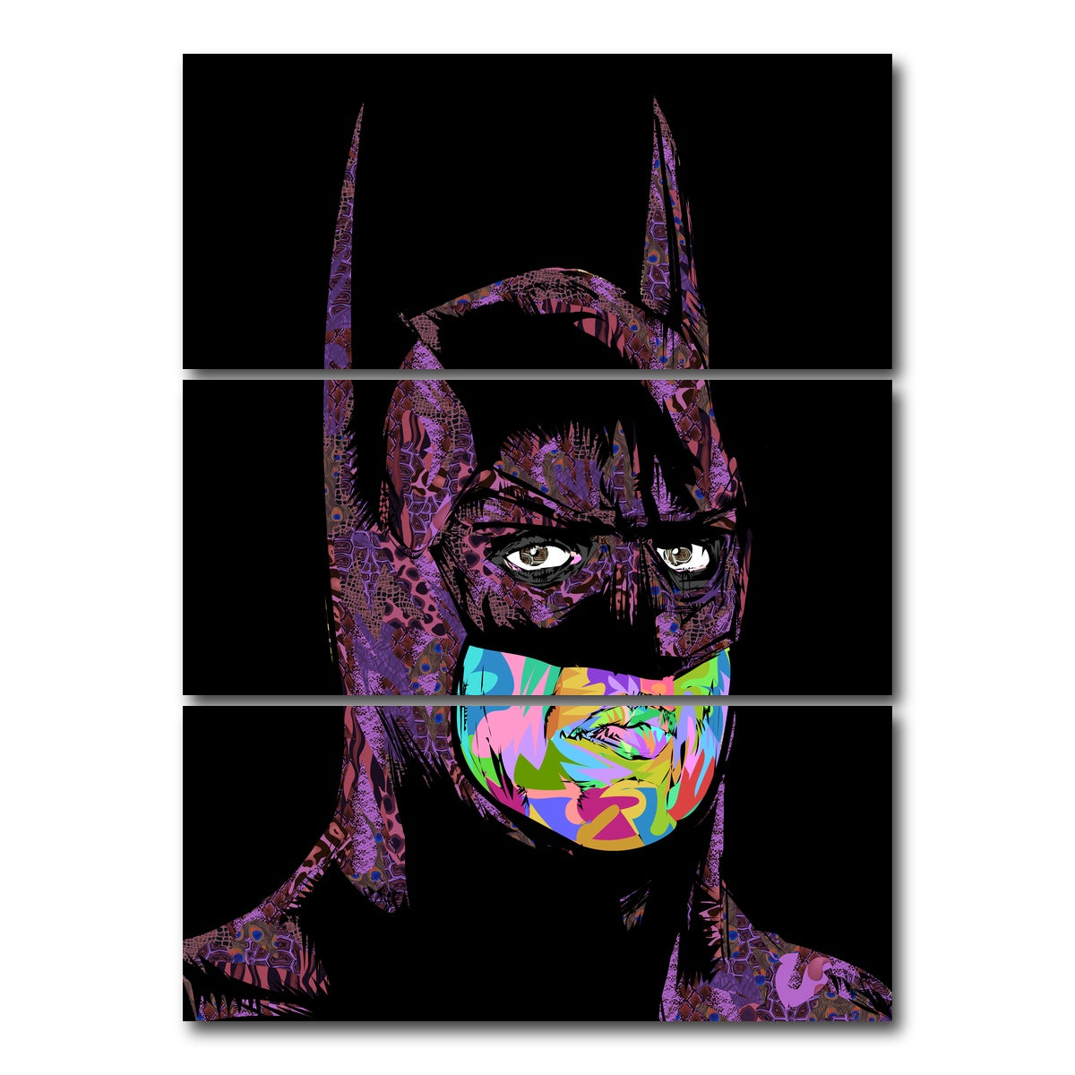 AUTO-MOCKUP WHITE | BATMAN Color | 3 Piece | Gallery Wrap Canvas | group=8x18_stacked