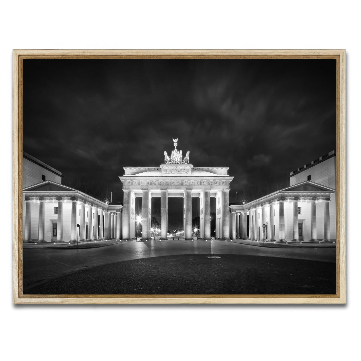 AUTO-MOCKUP WHITE | BERLIN Brandenburg Gate | 1 Piece | Natural Framed Canvas | group=4x3