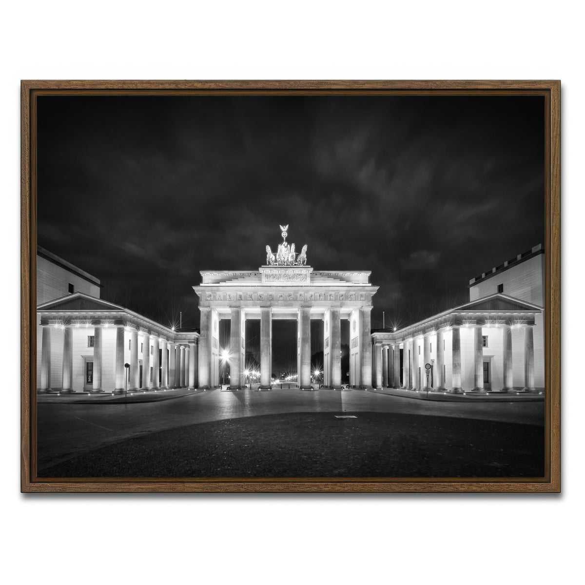AUTO-MOCKUP WHITE | BERLIN Brandenburg Gate | 1 Piece | Walnut Framed Canvas | group=4x3
