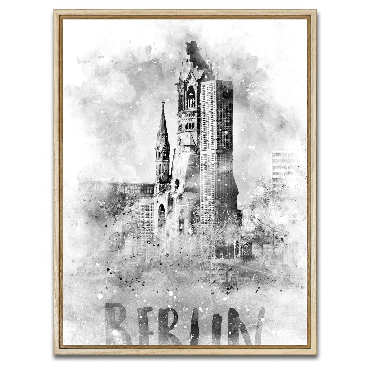 AUTO-MOCKUP WHITE | BERLIN Kaiser Wilhelm Memorial Church | 1 Piece | Natural Framed Canvas | group=3x4