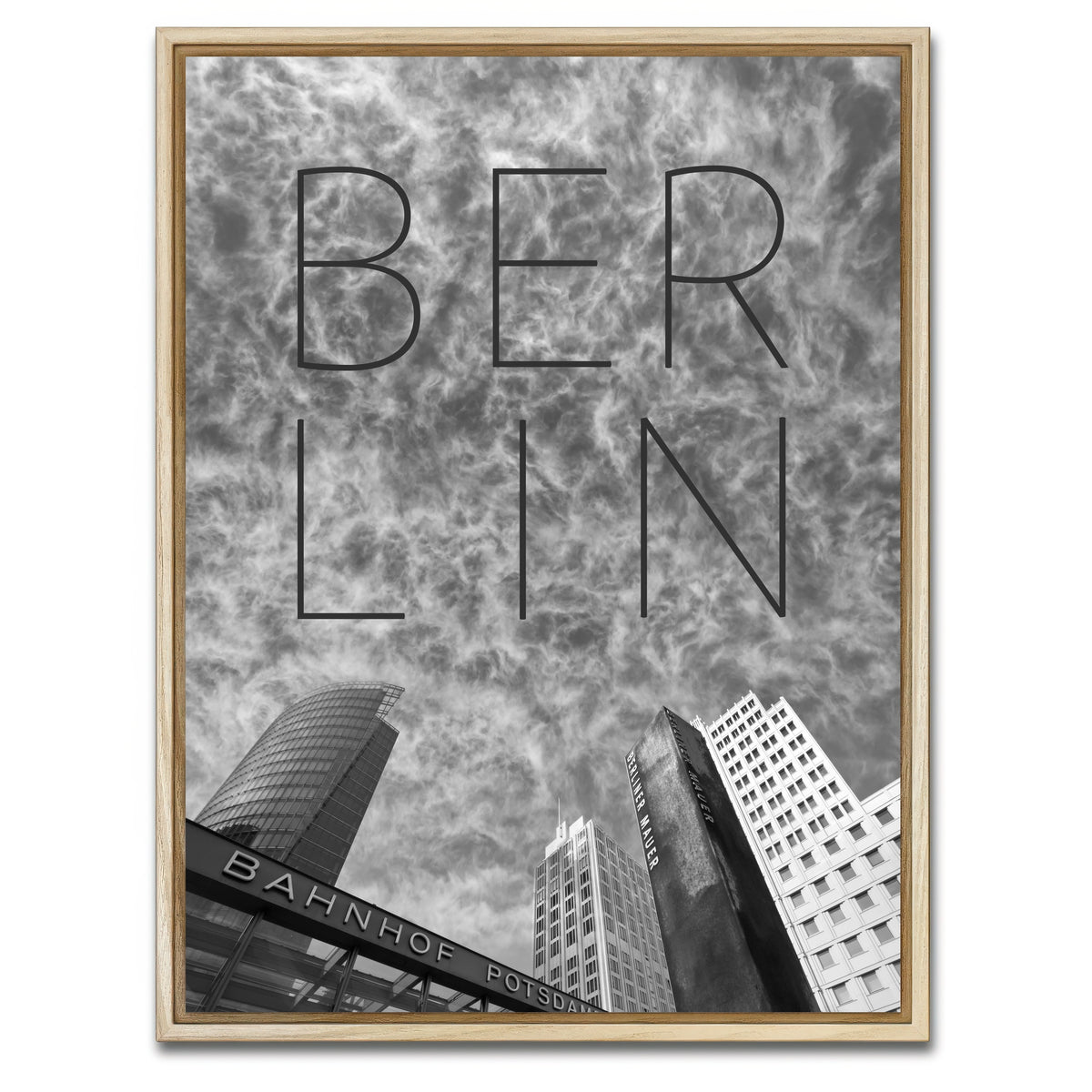 AUTO-MOCKUP WHITE | BERLIN Potsdamer Platz | 1 Piece | Natural Framed Canvas | group=3x4