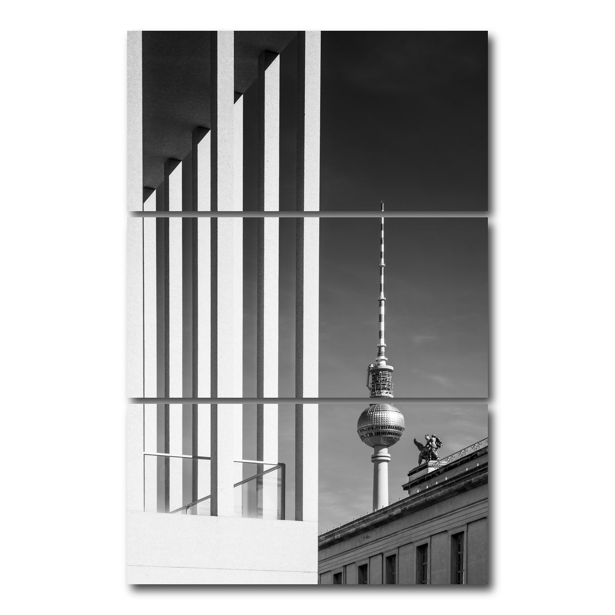 AUTO-MOCKUP WHITE | BERLIN TV Tower & Museum Island | 3 Piece | Gallery Wrap Canvas | group=12x24_stacked