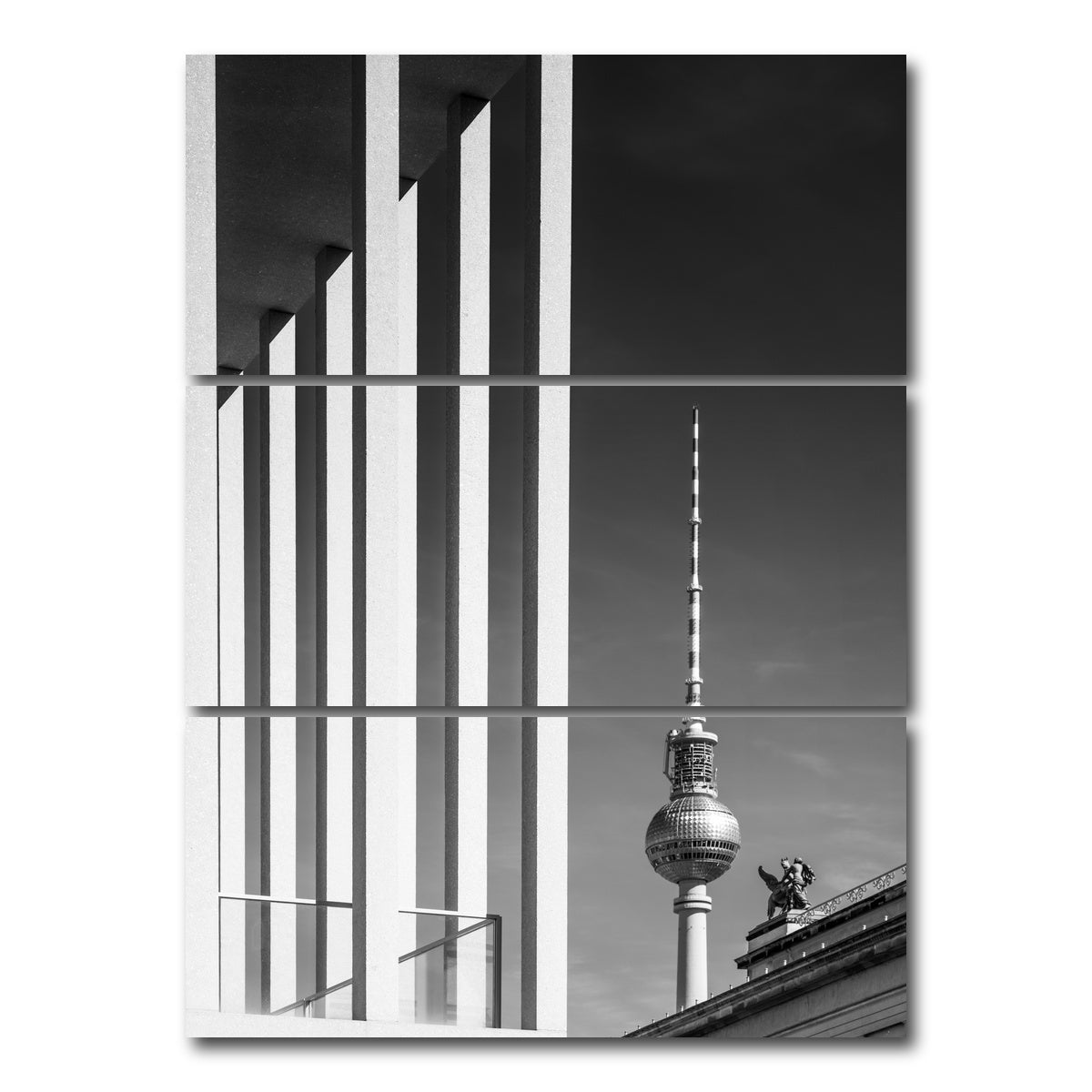 AUTO-MOCKUP WHITE | BERLIN TV Tower & Museum Island | 3 Piece | Gallery Wrap Canvas | group=8x18_stacked