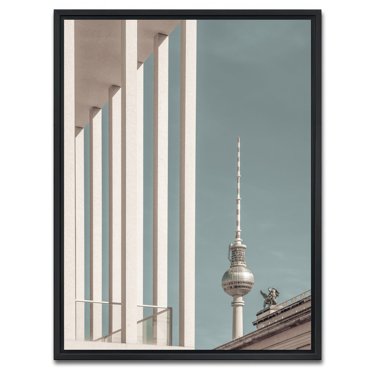 AUTO-MOCKUP WHITE | BERLIN Television Tower & Museum Island | 1 Piece | Black Framed Canvas | group=3x4