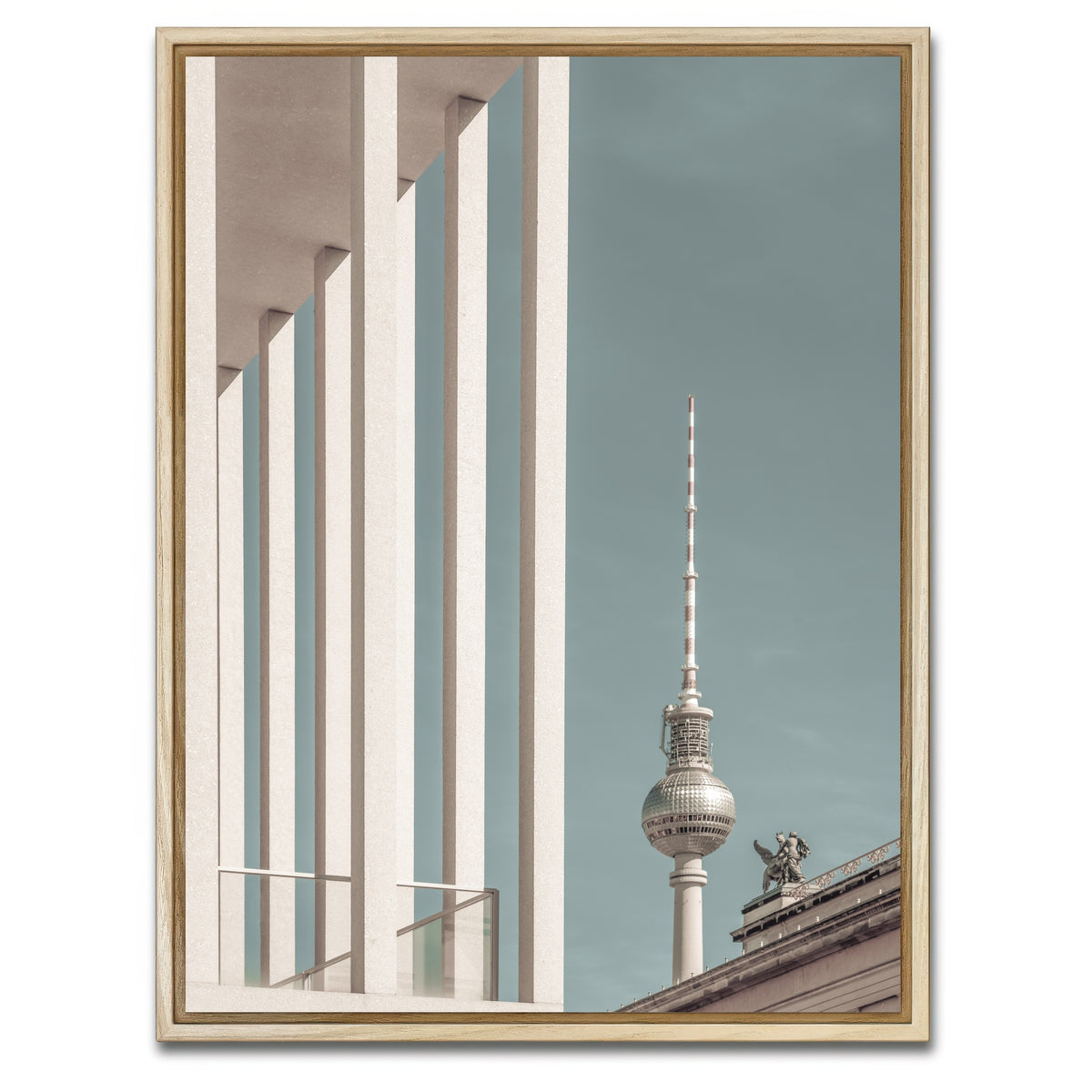 AUTO-MOCKUP WHITE | BERLIN Television Tower & Museum Island | 1 Piece | Natural Framed Canvas | group=3x4