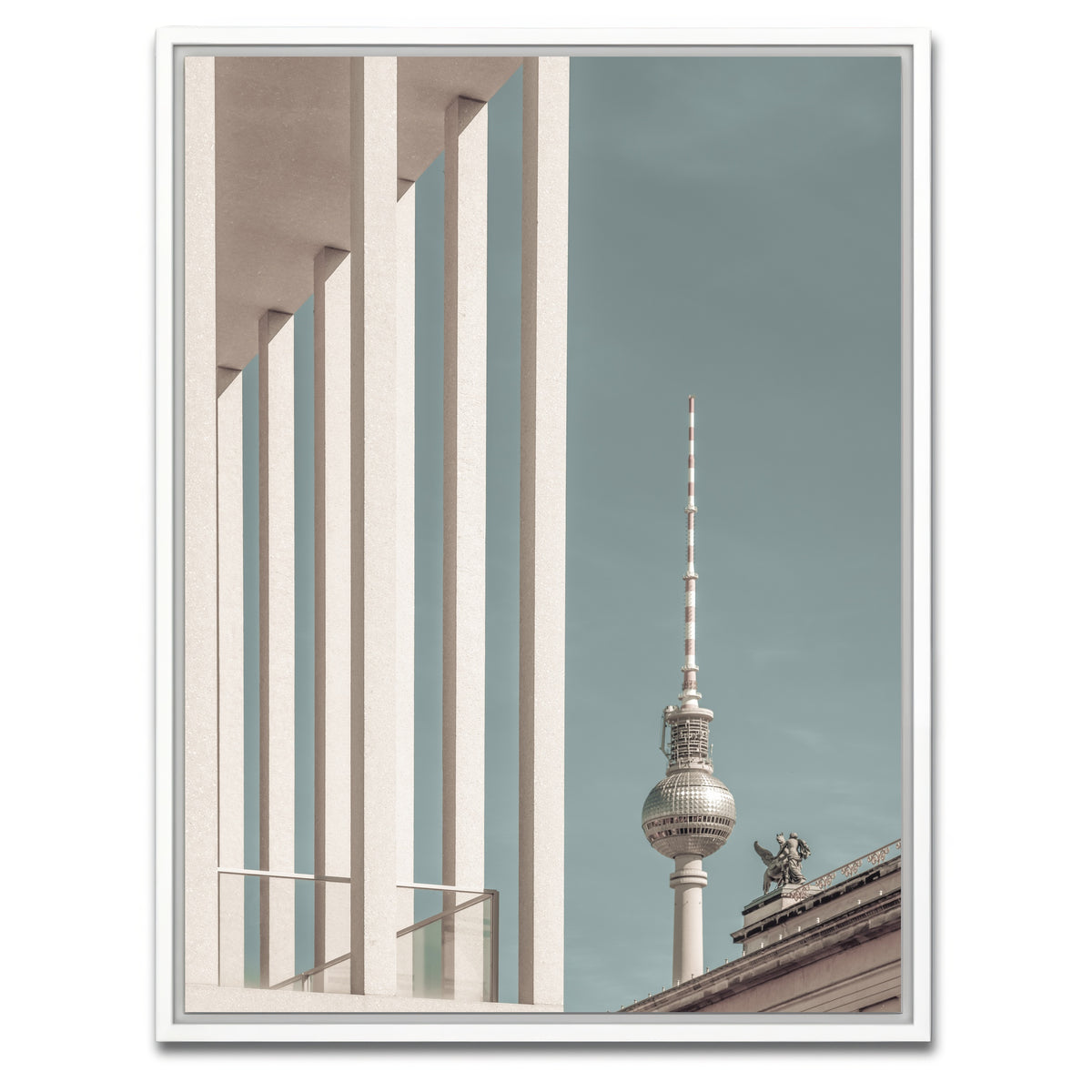AUTO-MOCKUP WHITE | BERLIN Television Tower & Museum Island | 1 Piece | White Framed Canvas | group=3x4