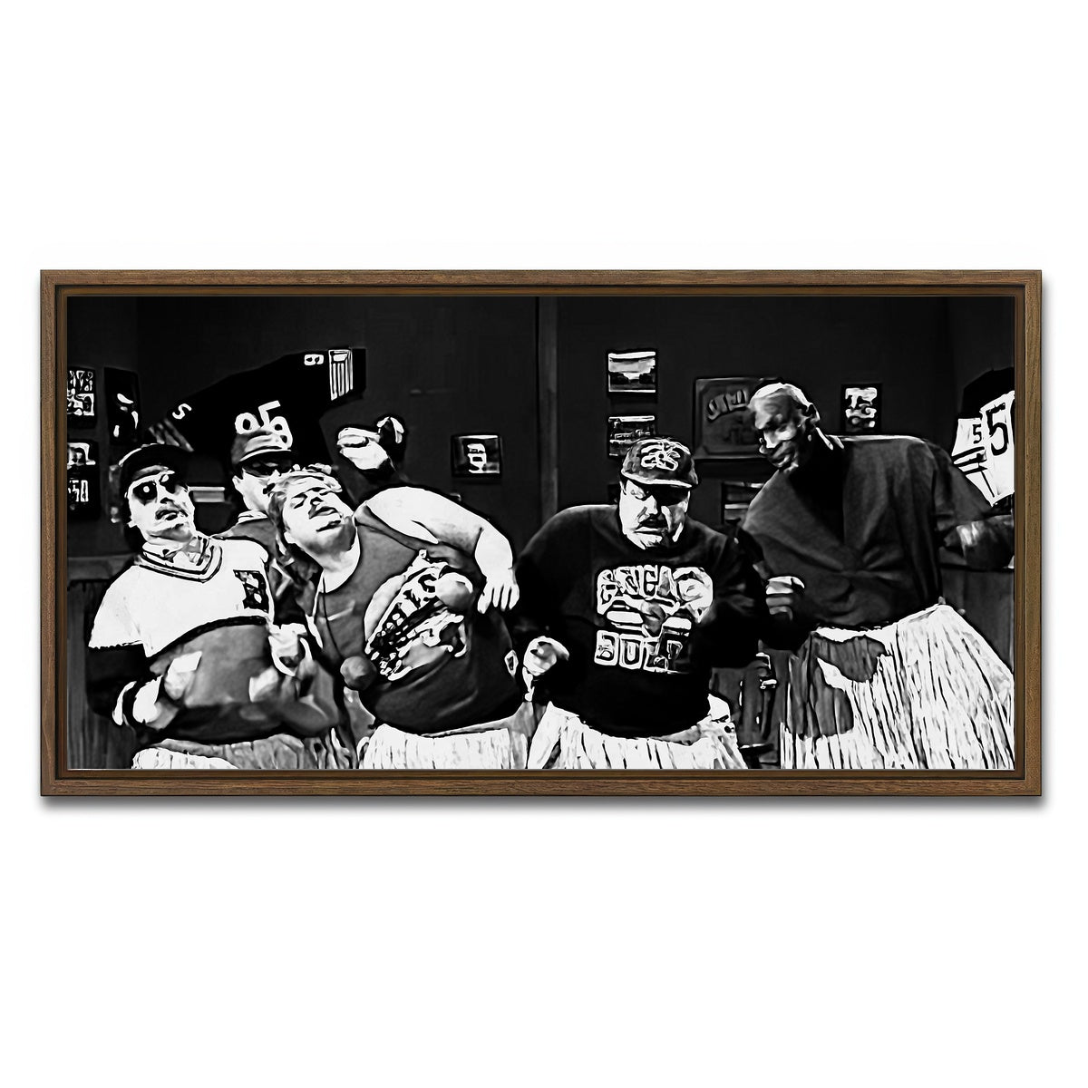 AUTO-MOCKUP WHITE | BILL SWERSKI & JORDAN Grayscale | 1 Piece | Walnut Framed Canvas | group=2x1