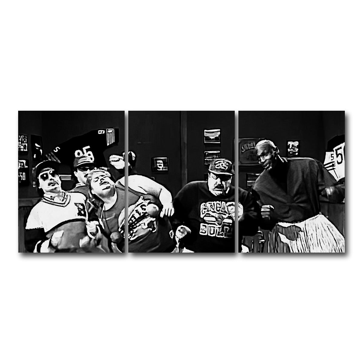 AUTO-MOCKUP WHITE | BILL SWERSKI & JORDAN Grayscale | 3 Piece | Gallery Wrap Canvas | group=18x24