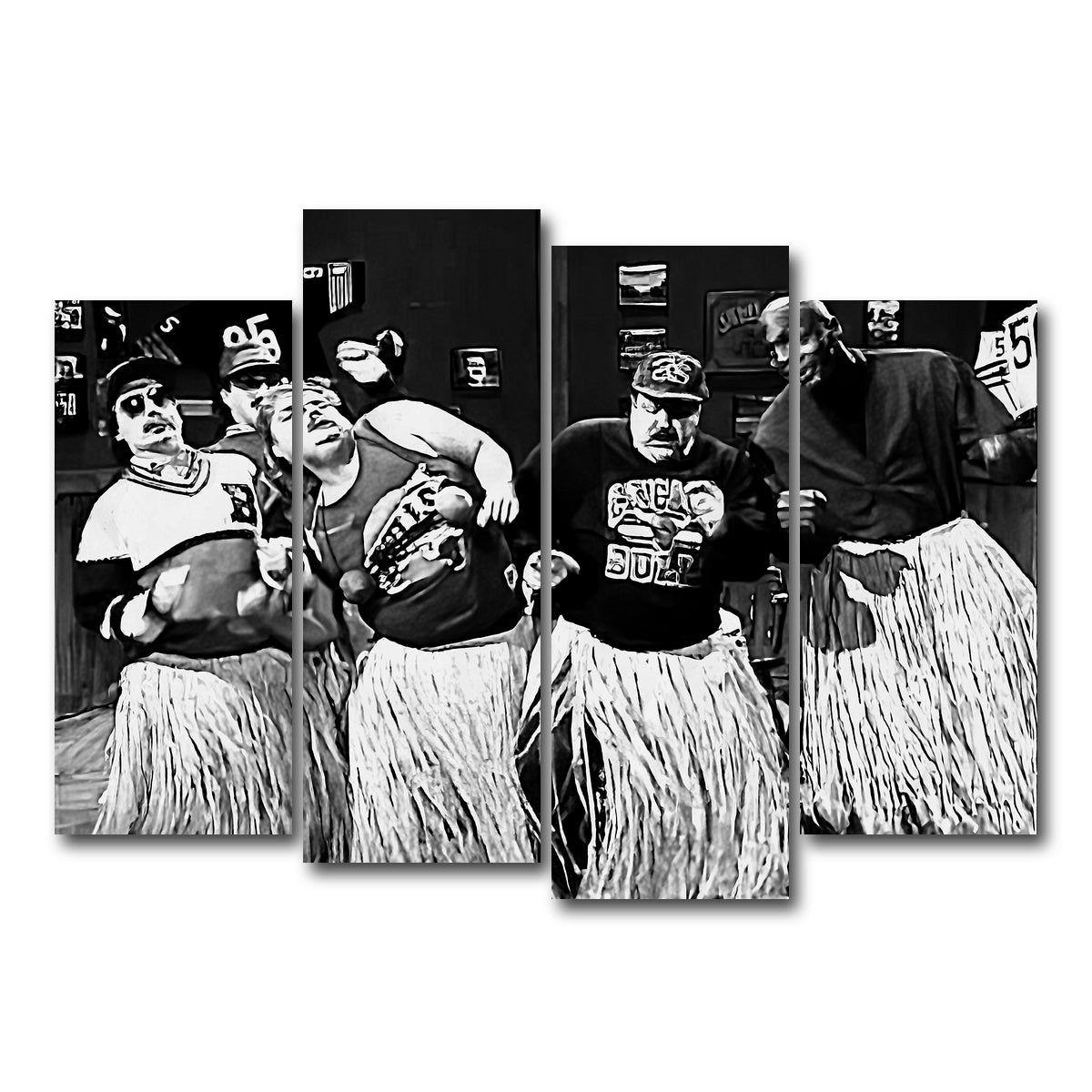 AUTO-MOCKUP WHITE | BILL SWERSKI & JORDAN Grayscale | 4 Piece | Gallery Wrap Canvas | group=4_normal