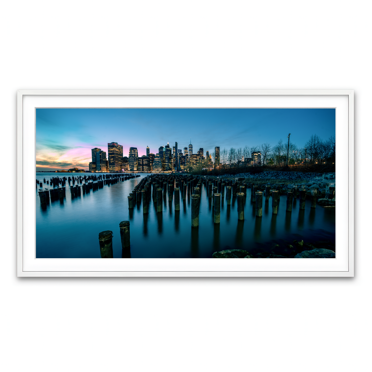 Framed Print 2x1 White