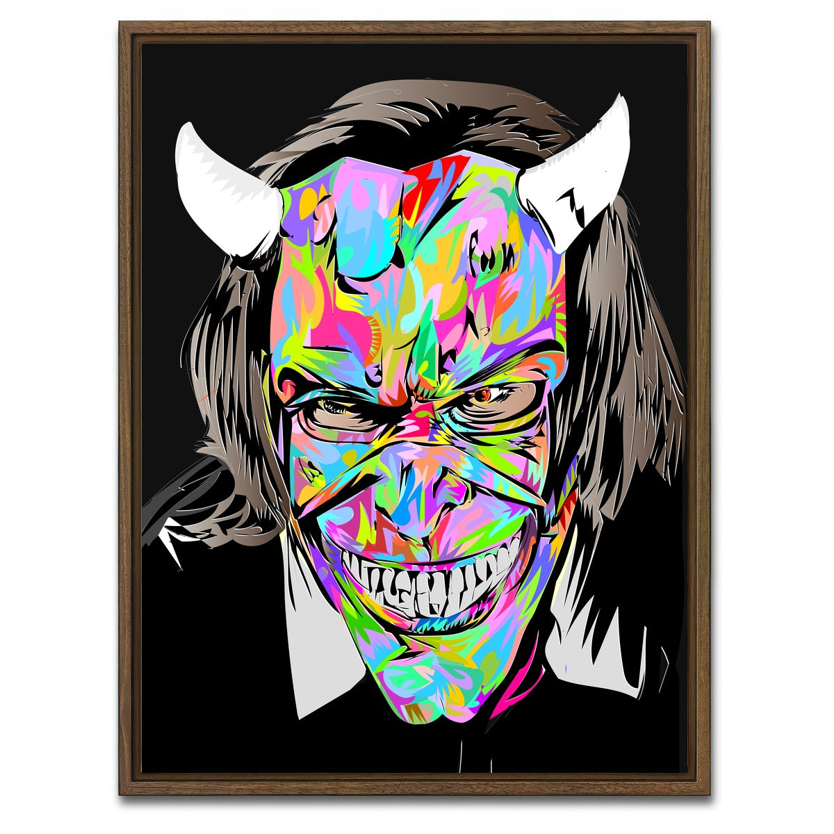 AUTO-MOCKUP WHITE | BLACK PHONE | 1 Piece | Walnut Framed Canvas | group=3x4