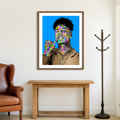 AUTO-MOCKUP ROOM | Blue Face Wall Art