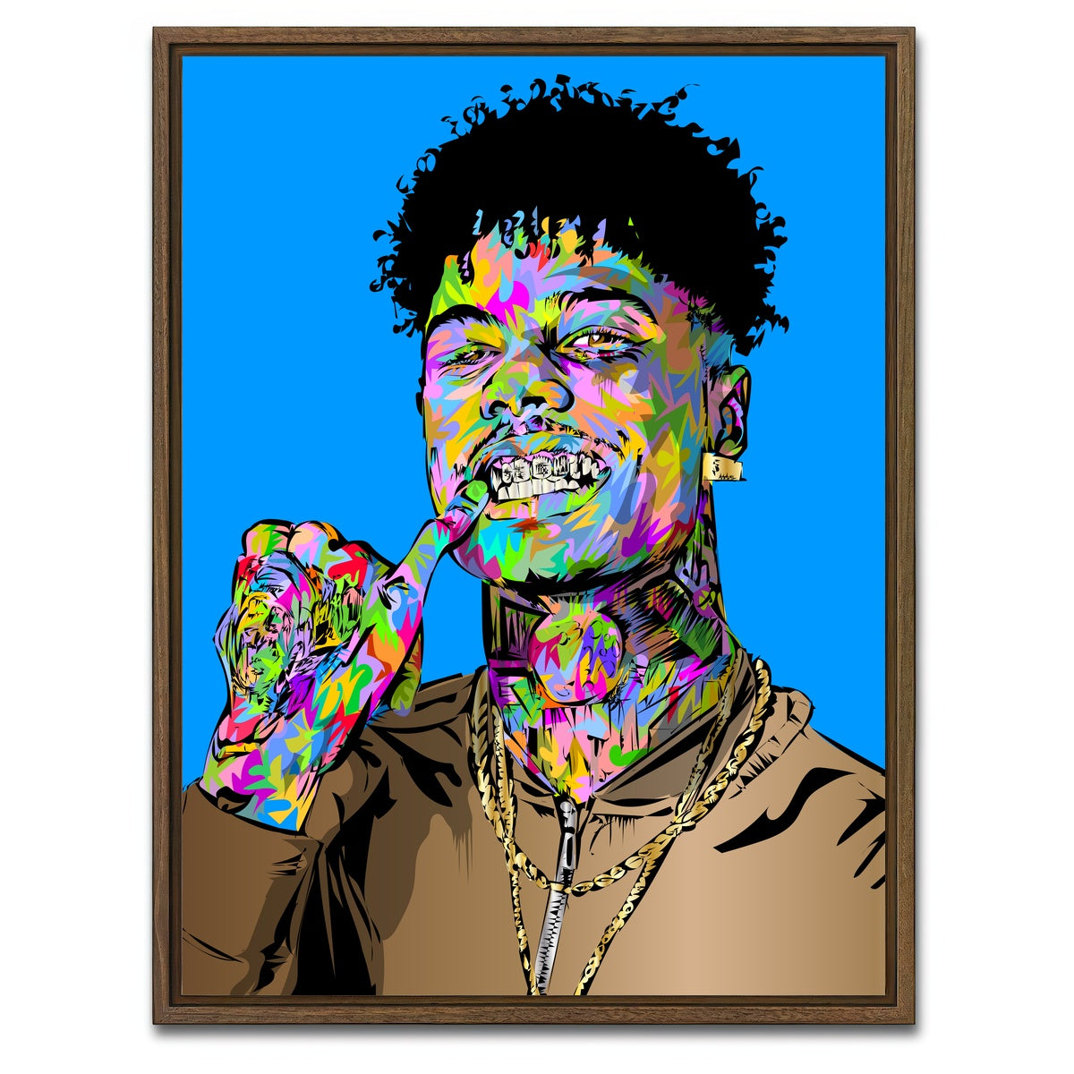 AUTO-MOCKUP WHITE | BLUE FACE | 1 Piece | Walnut Framed Canvas | group=3x4